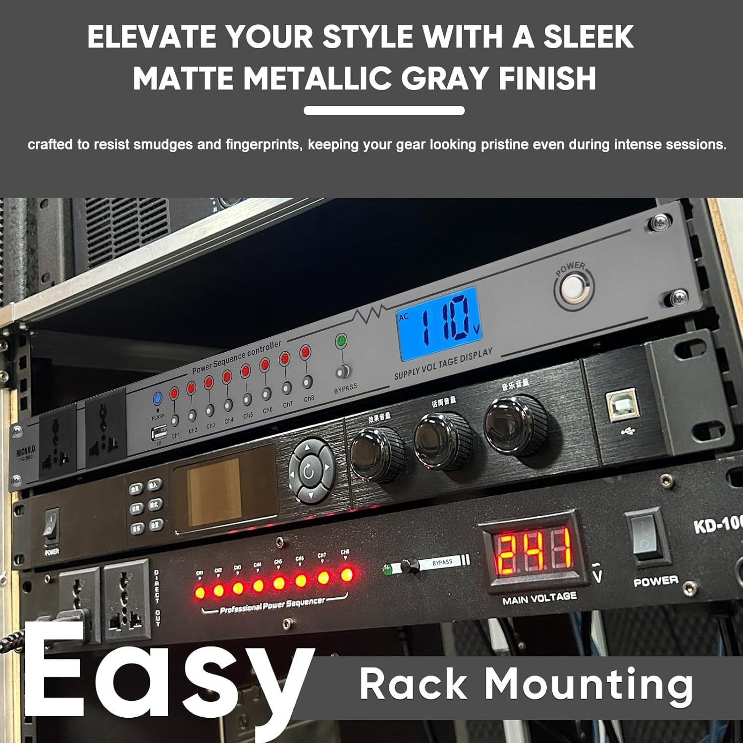 Rack Mount Sequencer Surge Protector 2000W 10 Outlets-