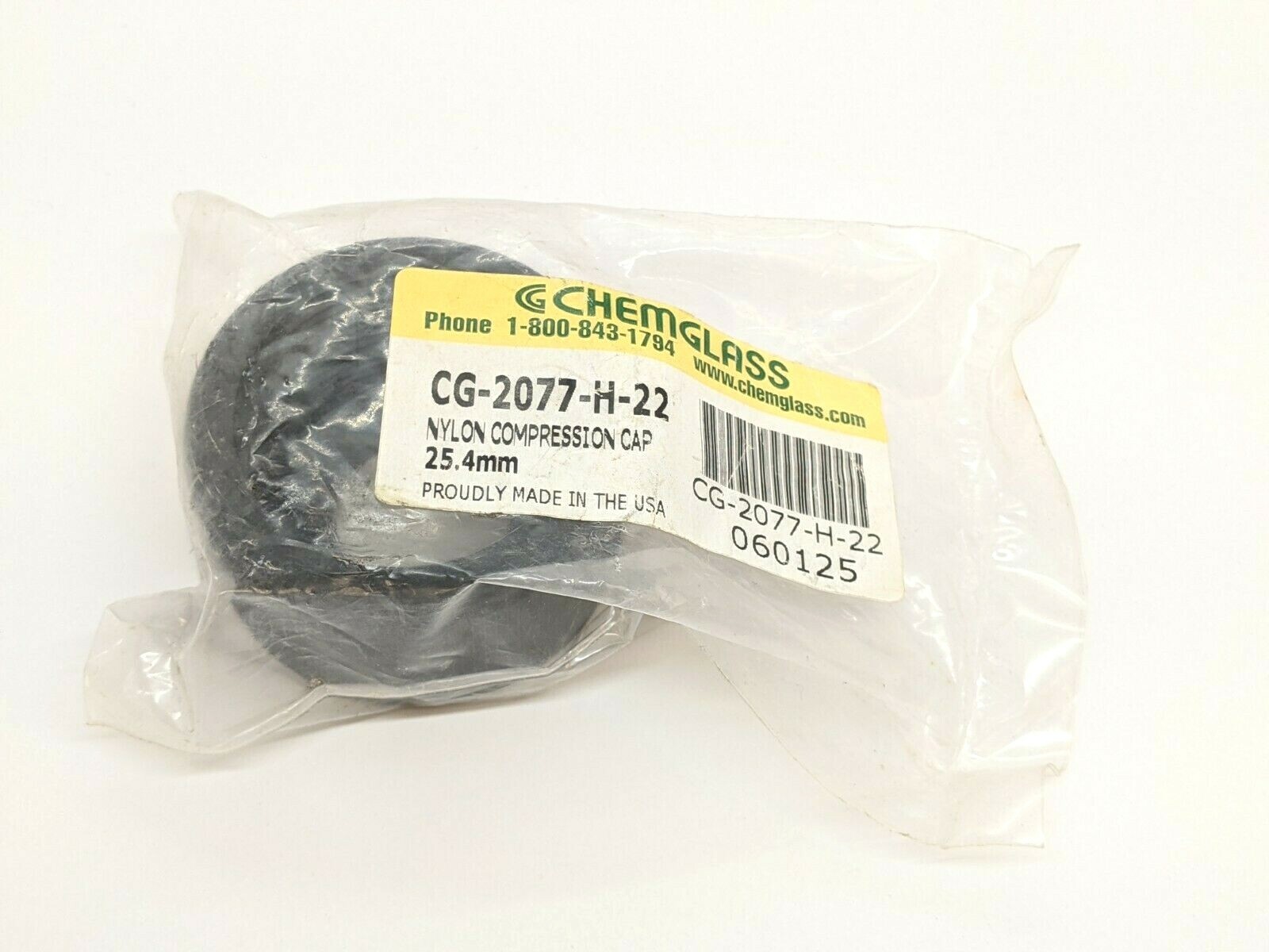 Chemglass CG-2077-H-22 Stirrer Bearing Nylon Compression Cap, 25.4mm