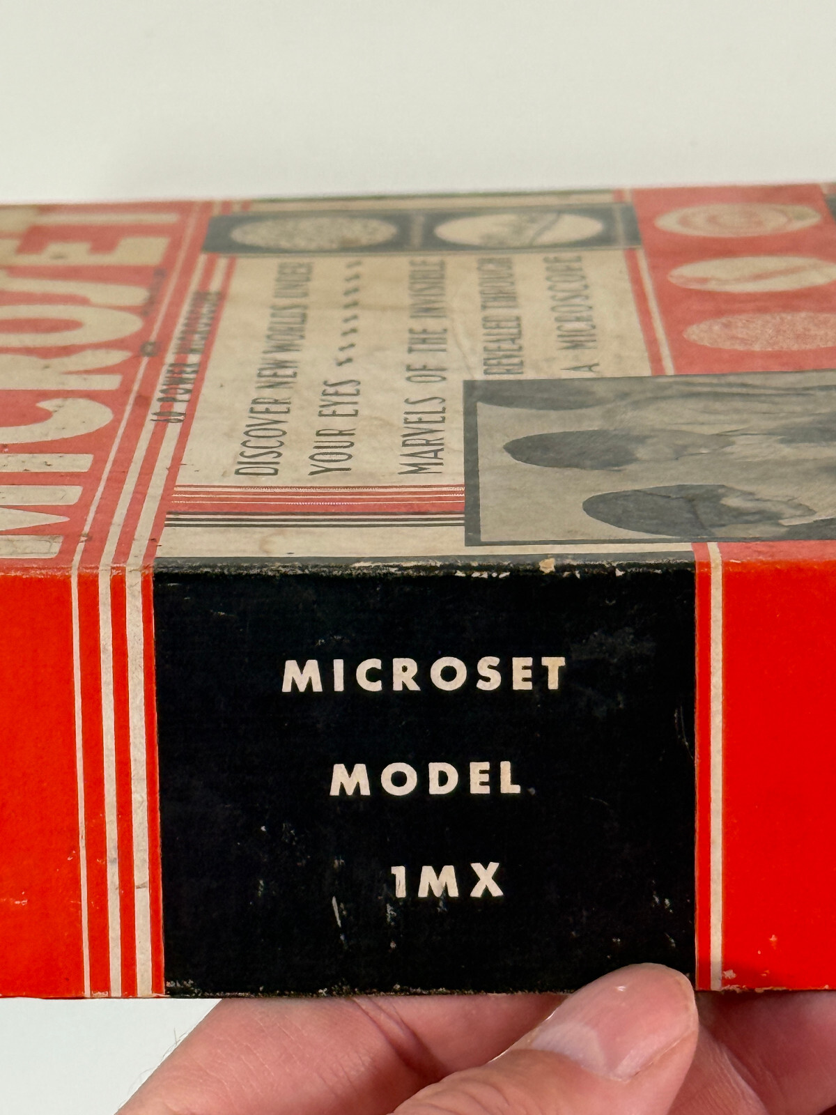 Antique 1920s 30s Microset Toy Microscope set w/ box science