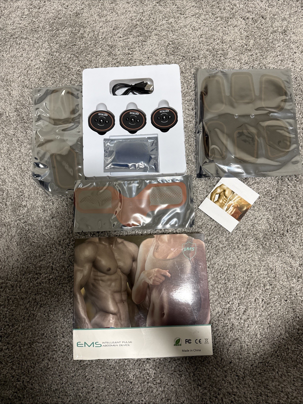 EMS Intelligent Pulse X08-1 Muscle Stimulator Complete Abs Arm Leg Training Kit