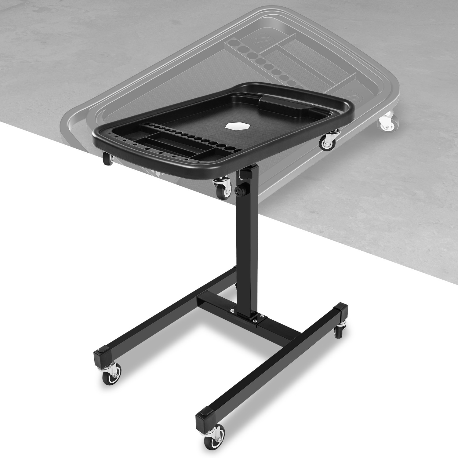 2-In-1 Sturdy w/ 360° Rolling Casters Adjustable Storage Working Table Durable
