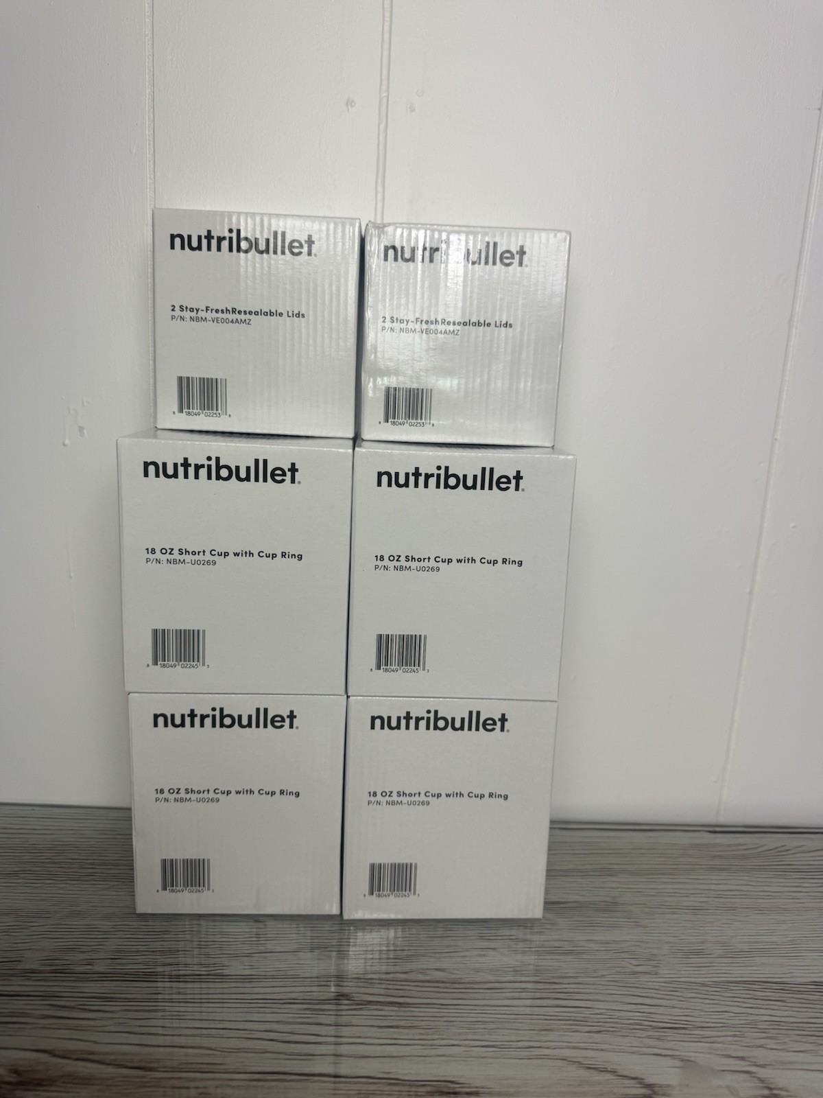 4 Pack 18 oz Short Cup Includes Lip Ring & Lids for NutriBullet