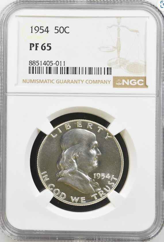 1954 Franklin Proof 50¢ NGC PF 65 **BEAUTY COIN**