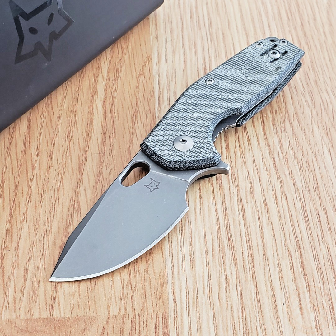 Fox Suru Linerlock Folding Knife 2.5" M390 Steel Blade Canvas Micarta Handle