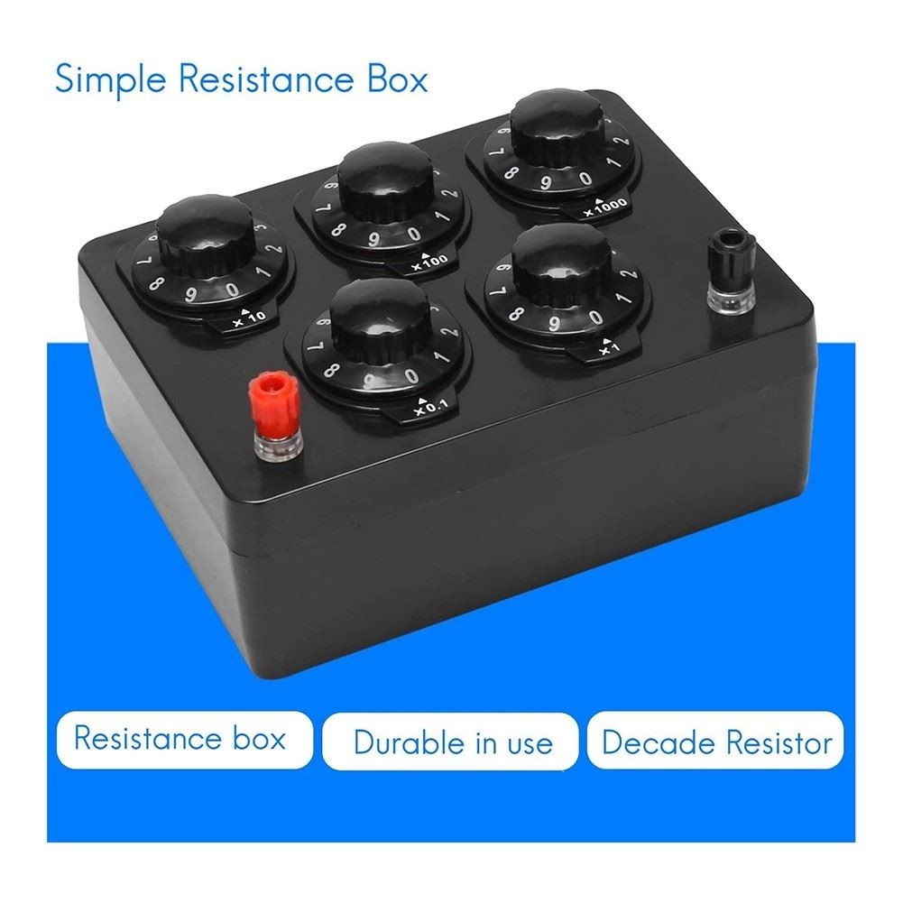 1Pcs Black Resistance Box Iron Variable Decade Resistor 099999 Ohm for