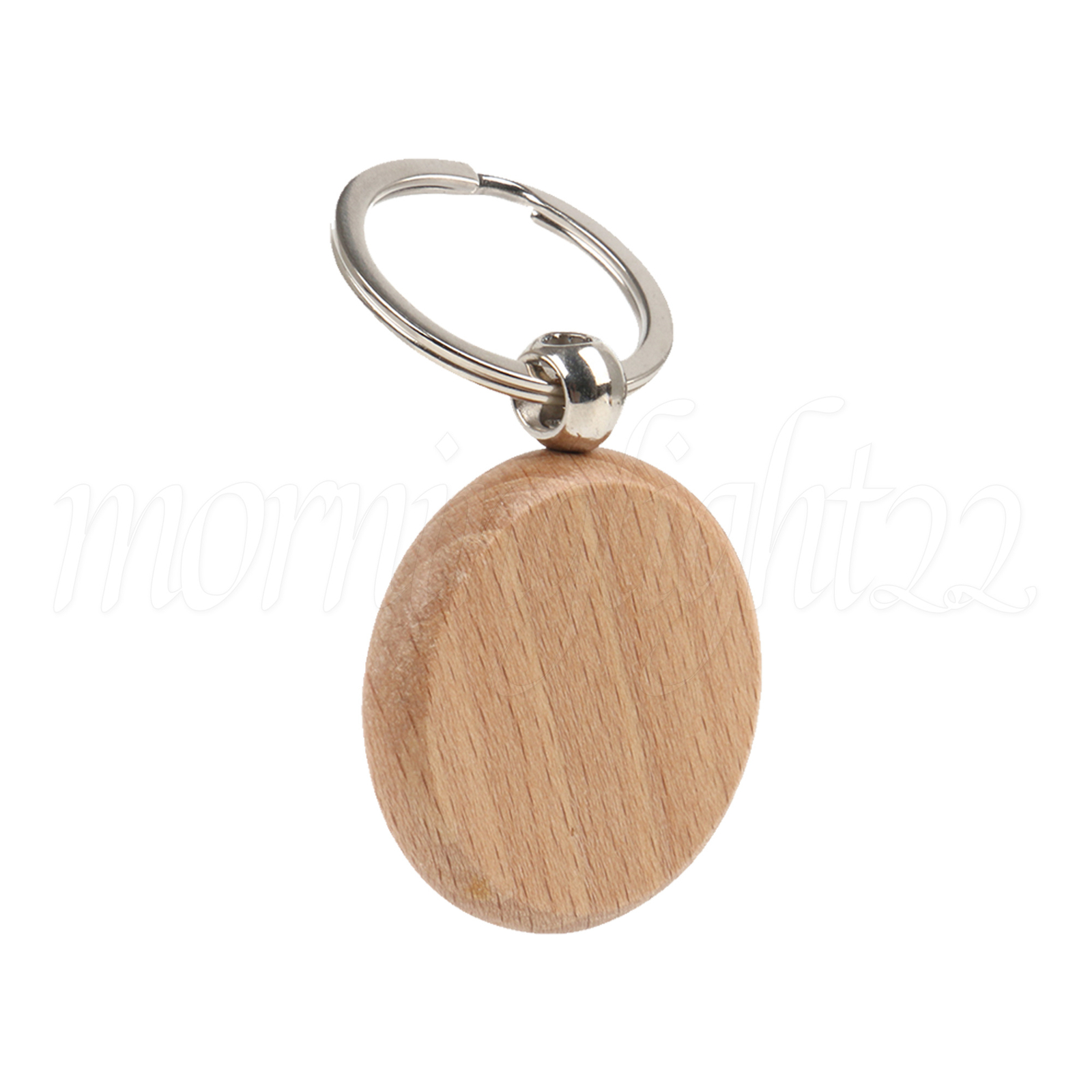 Unfinished Wooden Key Ring 4cm Diameter Key Chain for Crafts Supplies Set of 10
