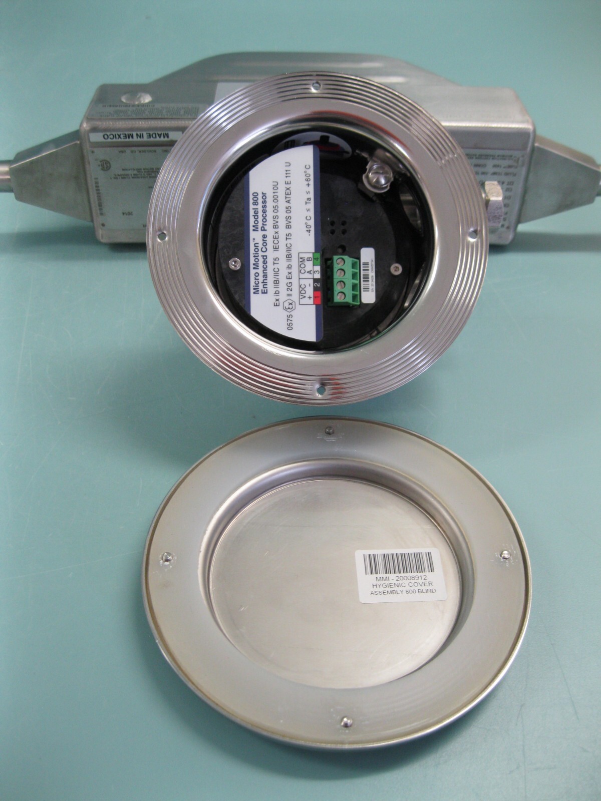 1/2" Micro Motion H025 Hygienic Mass Flow Sensor 800 Enhanced Core Processor C19