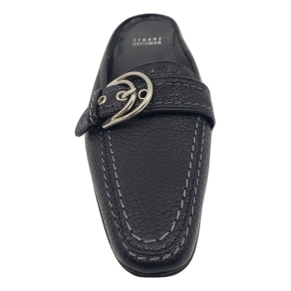Makeabuck Black Leather Stuart Weitzman Clogs