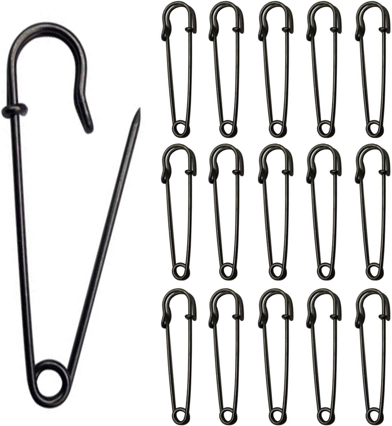 20 Pack Black Large Safety Pins 4 Heavy Duty Blanket Pins for All Kinds of ...