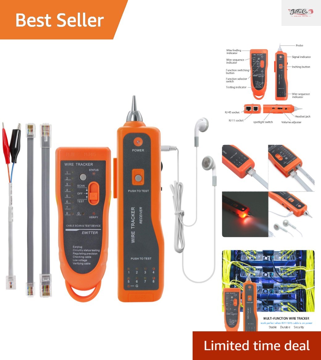 Multifunctional Wire Tester and Cable Tracker for RJ11/RJ45 - Clear Audio Design