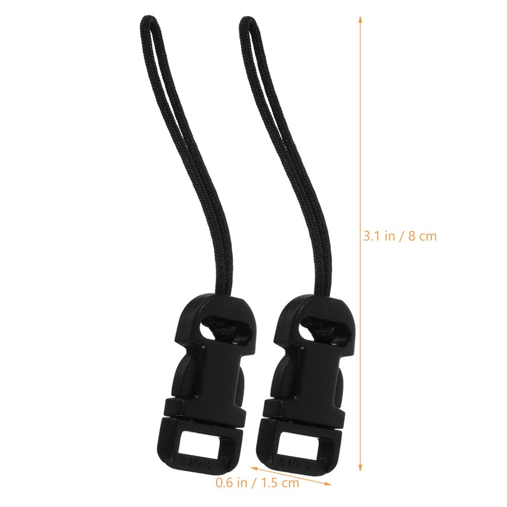 1 Set Reusable Camera Strap Adapter Clips with Lug Rings Black ABS
