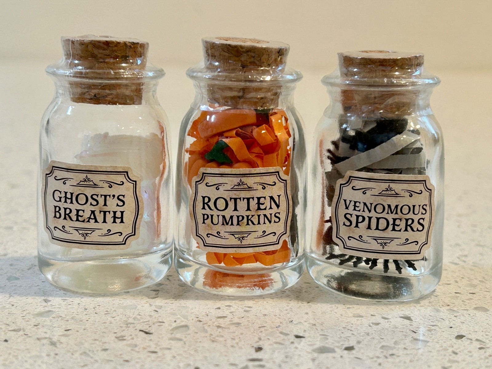 Ghost's Breath, Rotten Pumpkins & Venomous Spiders - Mini Potion Bottle Lot