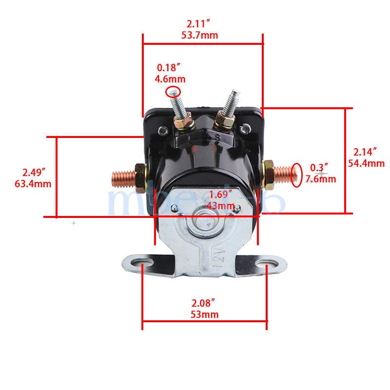 311006 12-volt Starter Solenoid Relay Assembly Flat Mount Fits Ford Tractor