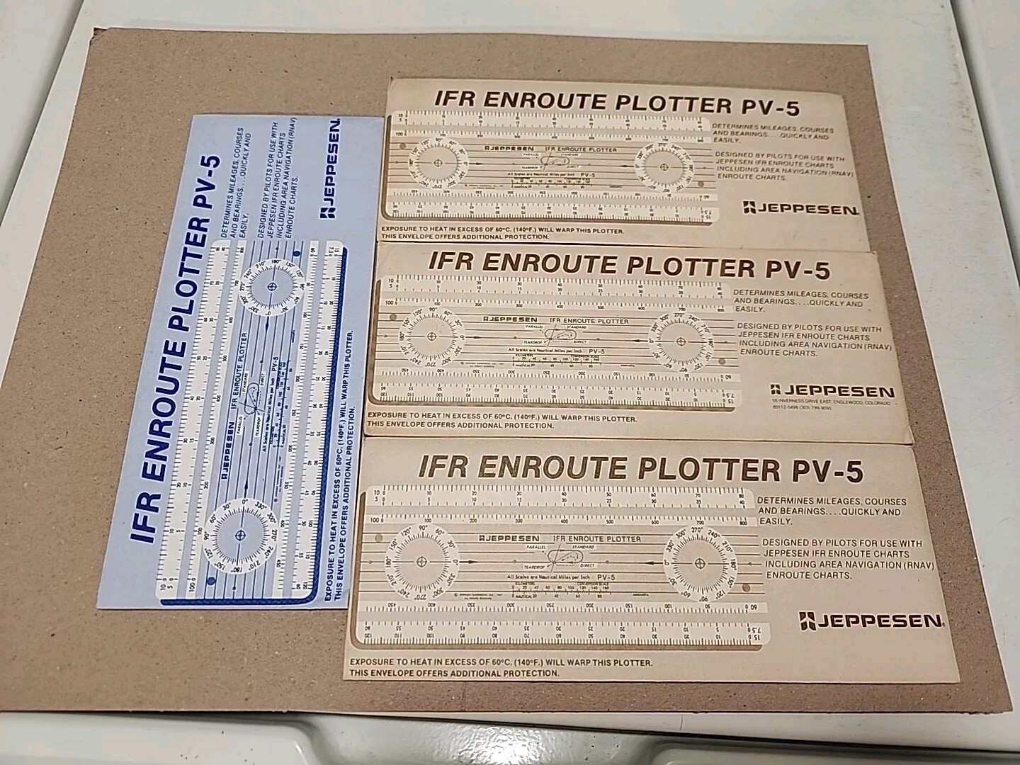 Lot Of 4 Jeppesen IFR Enroute Plotter PV-5 for Pilots with Instructions
