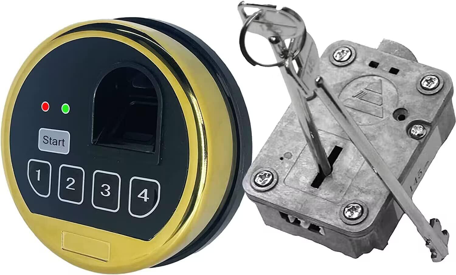 NEW Fingerprint Safe Electronic Keypad Lock & Right Hand Swing Bolt Lock 2 Keys