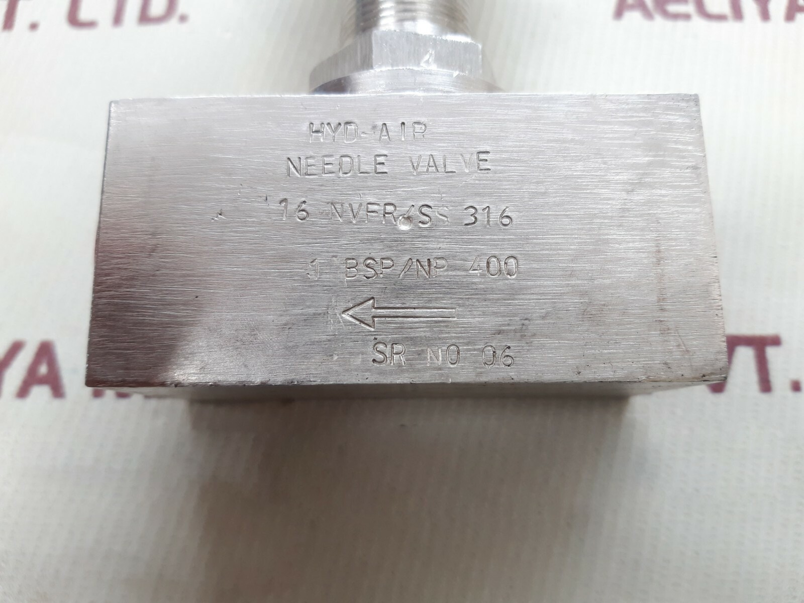 Hyd-air 1 bsp/np 400 needle valve