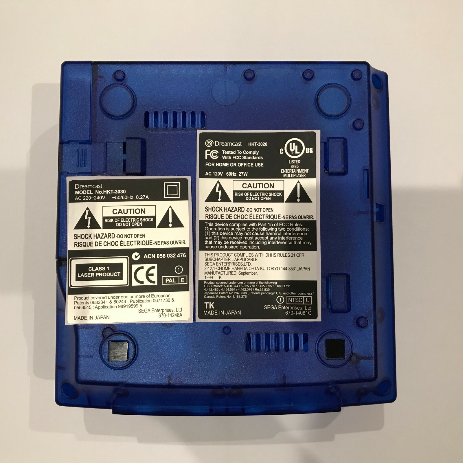 Replacement Translucent Case Shell for SEGA Dreamcast Transparent Crystal Blue