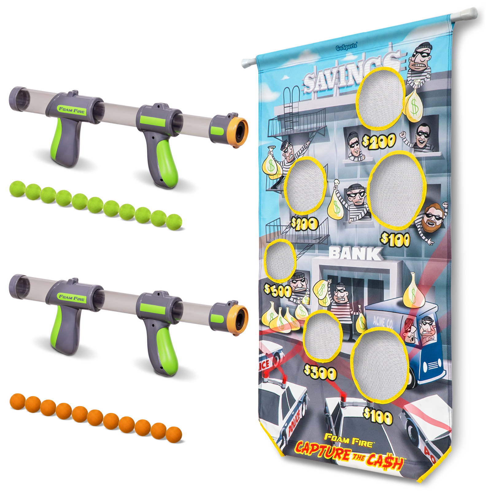 GoSports Foam Fire Capture The Cash Game Set