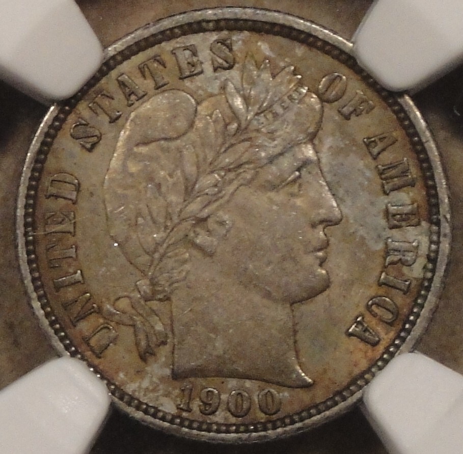 1900-S Barber Dime 10c NGC Certified AU58