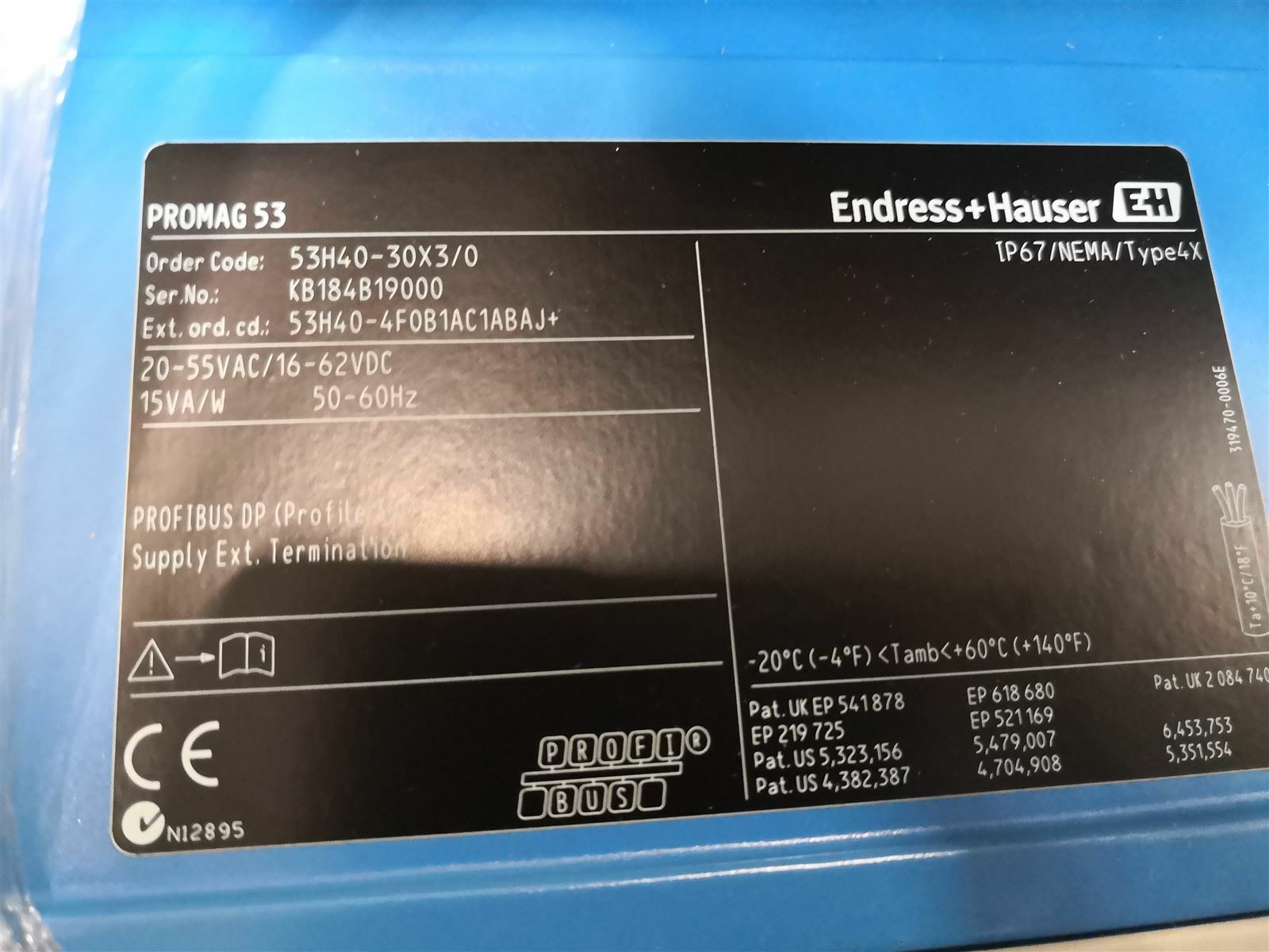 Endress + Hauser Promag 53H40-30X3/0 Flow Meter