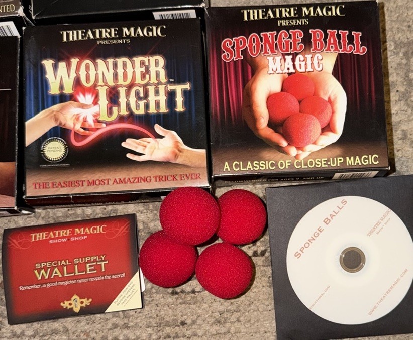 Magic Trick Kit Lot Theatre Magic Fire Wallet Levitator Gift Set DVD