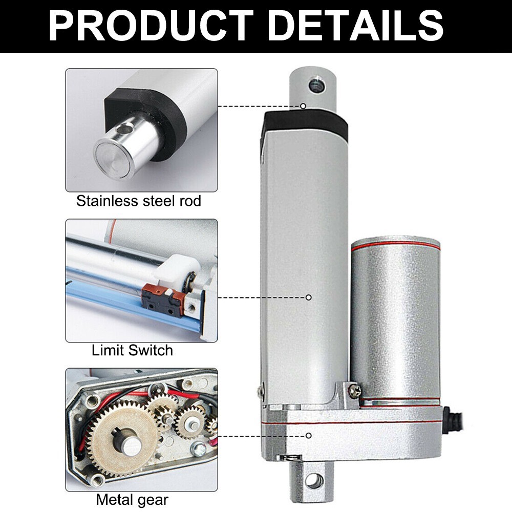 Heavy Duty Linear Actuator 12V 18" Stroke Includes Mount Brackets 1000N DC Motor