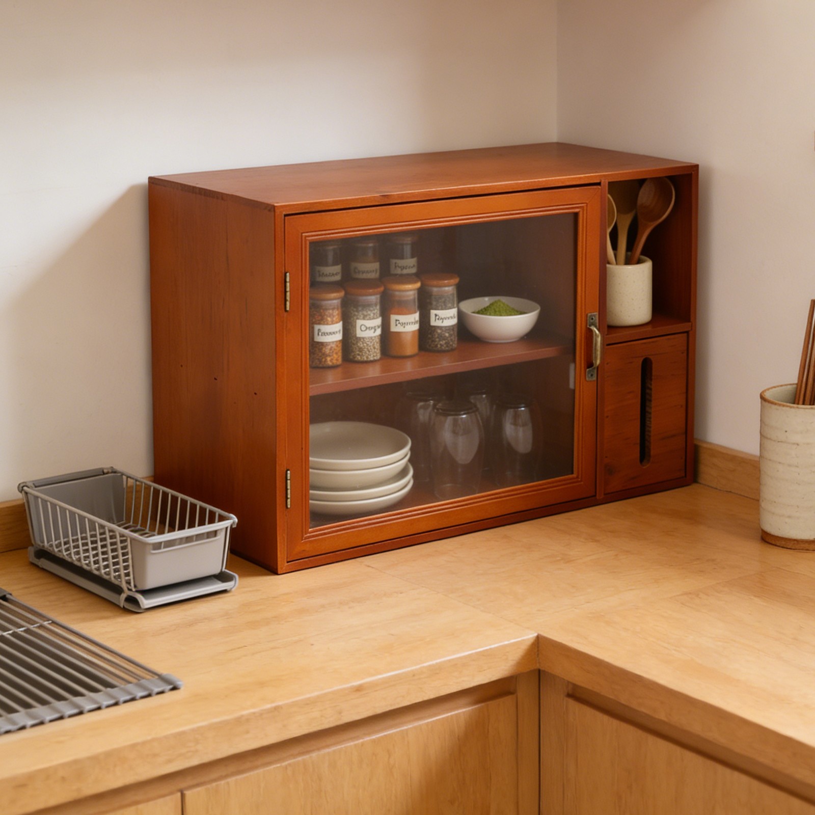 Storage Cabinet Storage Rack With Door for Countertop Countertop Organizer
