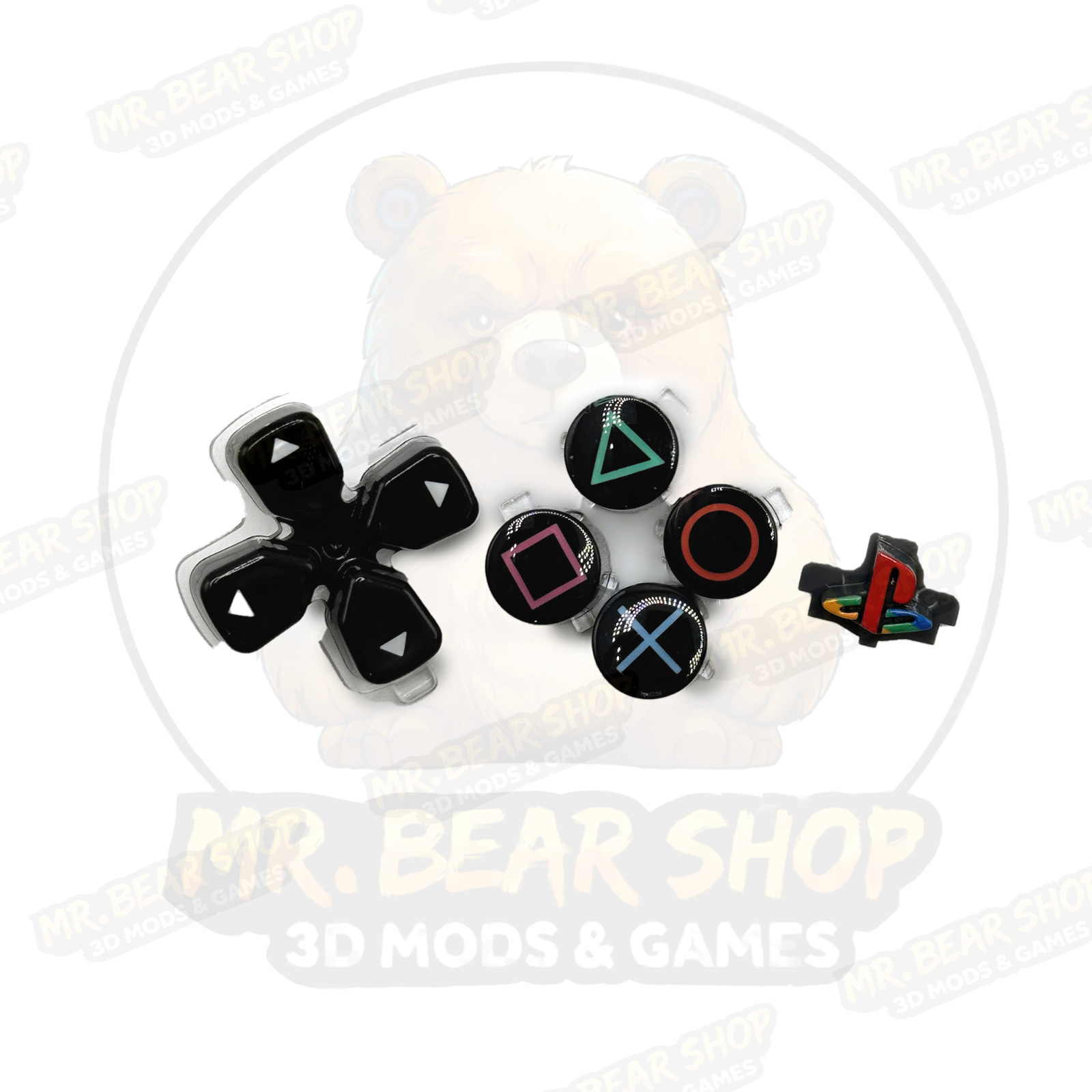 Crystal Black Color button set with PS home button for PS5 controller - USA