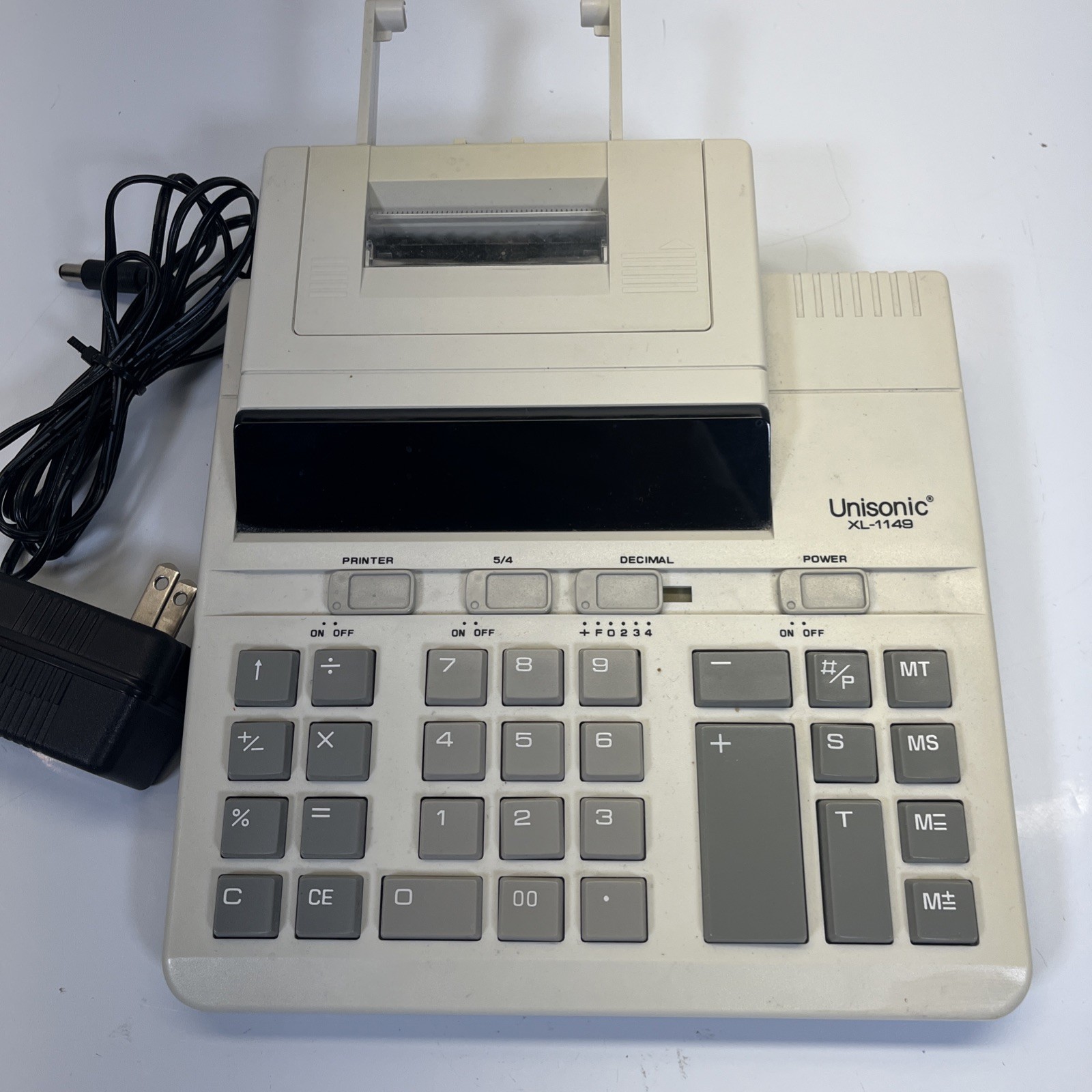 Unisonic XL-1149 Calculator Printer Display 10 Digit 4 Key Memory - Adding Mach