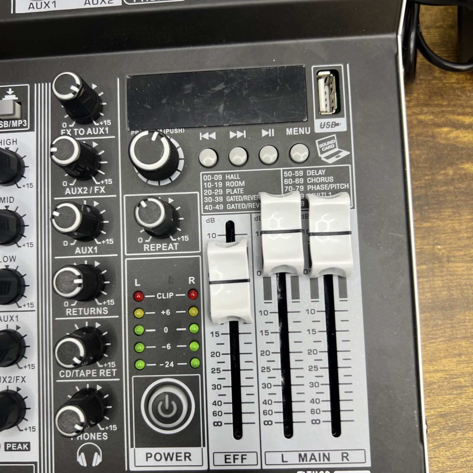XTUGA KP4 4 Channel Audio Mixer, 16-Bit DSP Effect USB Audio Interface Effects