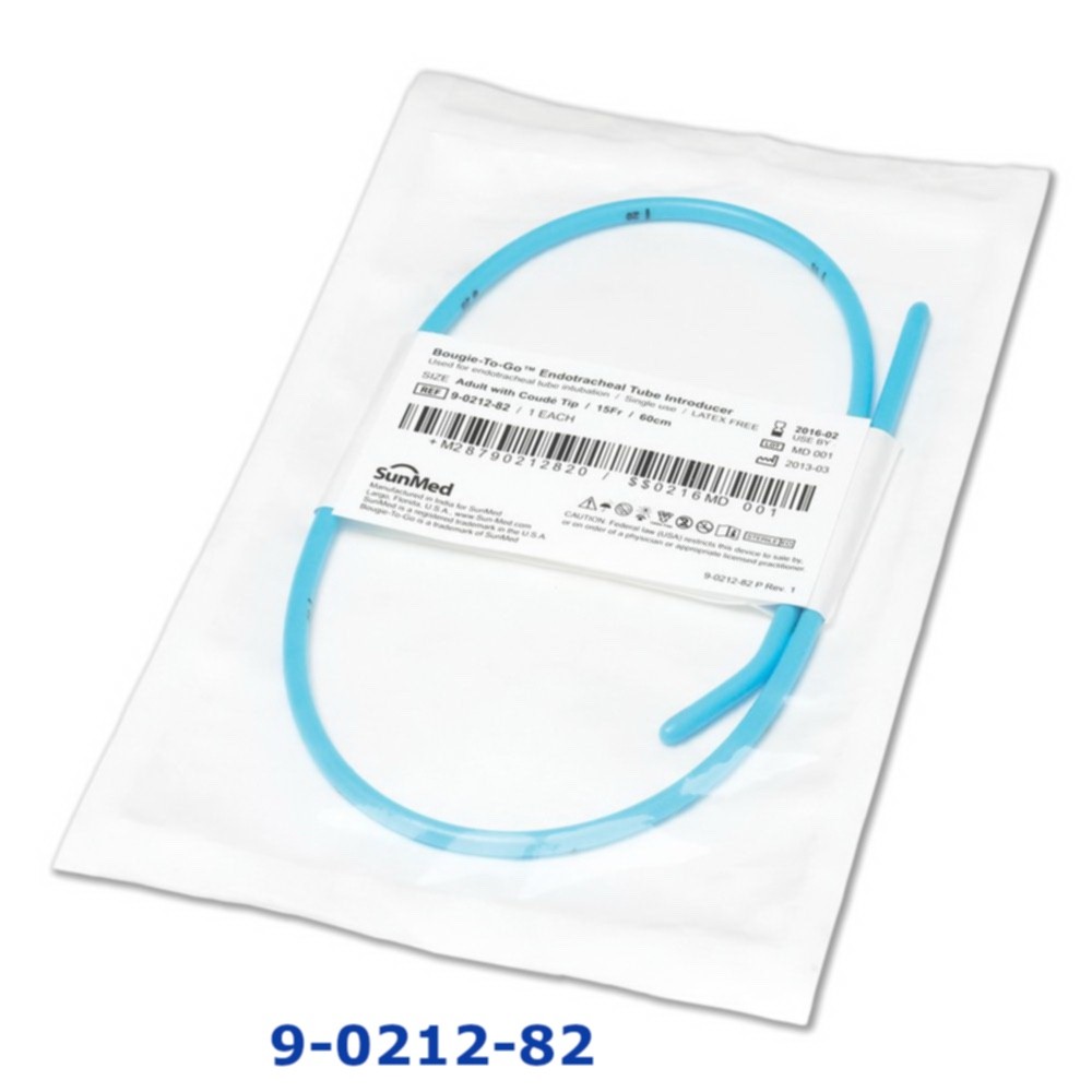 Endotracheal Tube Introducer Bougie-To-Go 15 Fr. X 60 cm, Adult with Coude Tip