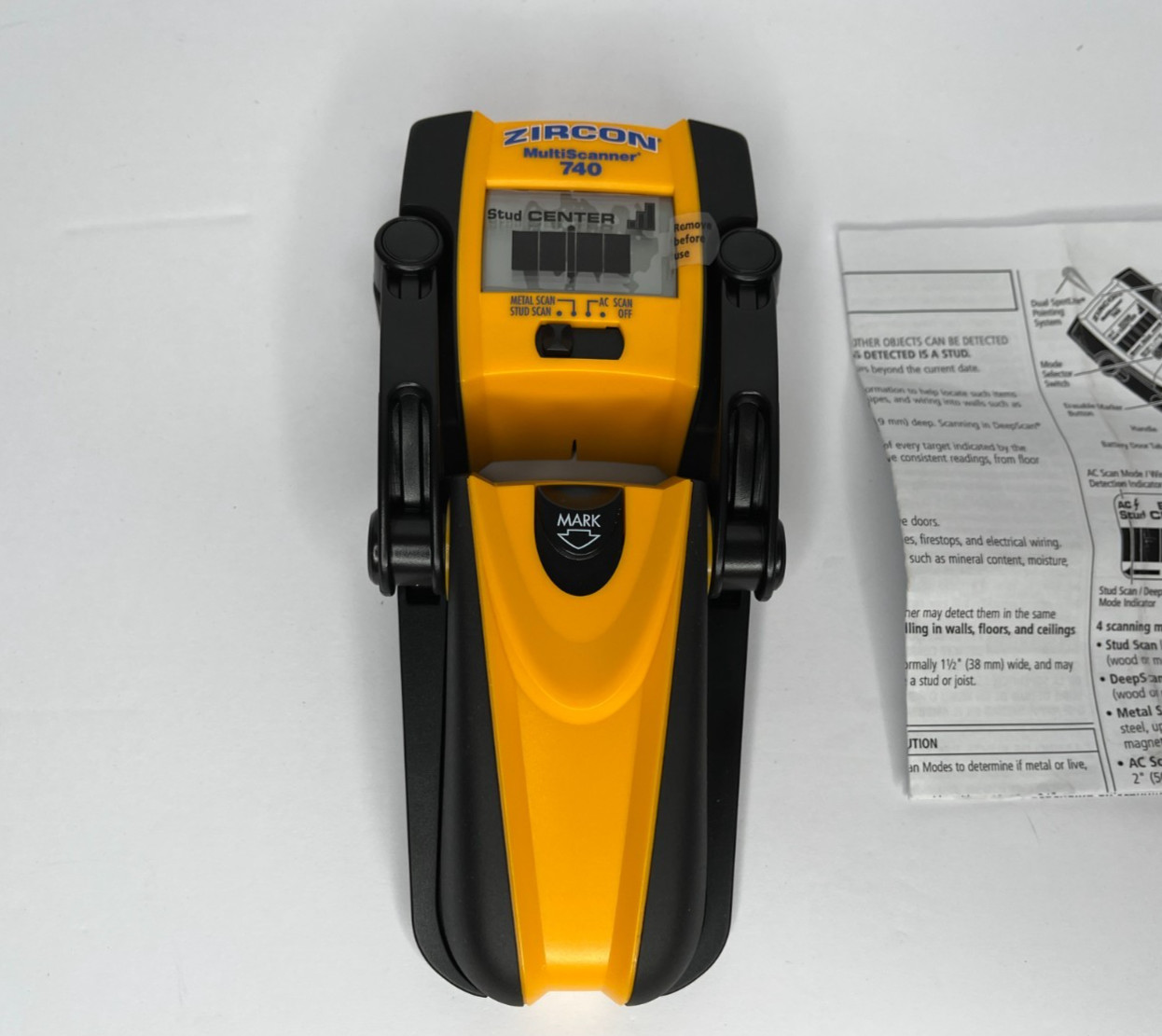 Zircon MultiScanner 740 Electronic Wall Scanner w/ Built-In Wall Marker Open Box