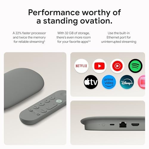 Google TV Streamer 4K with Voice Remote, HDR, Smart Home Control, 32GB, Hazel
