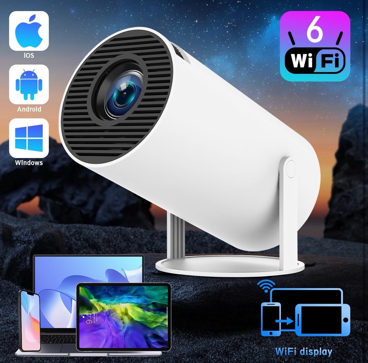 Projector Multimedia Ultra HD High Dynamic Range Smart Portable HY300 New