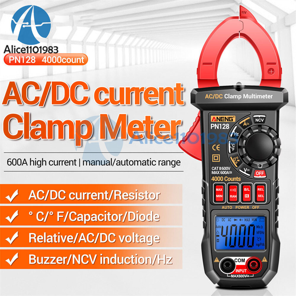 ANENG PN128 Clamp Meter AC/DC 600A 600V Voltage Current NCV AutoRange Multimeter