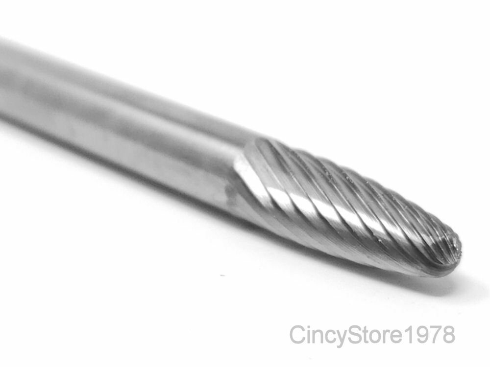 SF1S Tree Shape 1/4" Carbide Burr Bur Tool Die Grinder Bit 1/4" Shank
