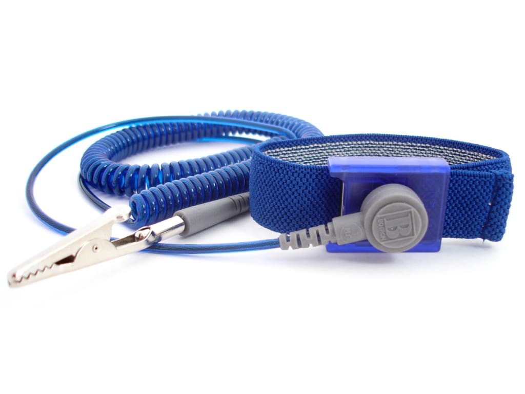 Botron B9978 - GEM adjustable wrist strap with 1/8' snap; 6'' cord, Sapphire
