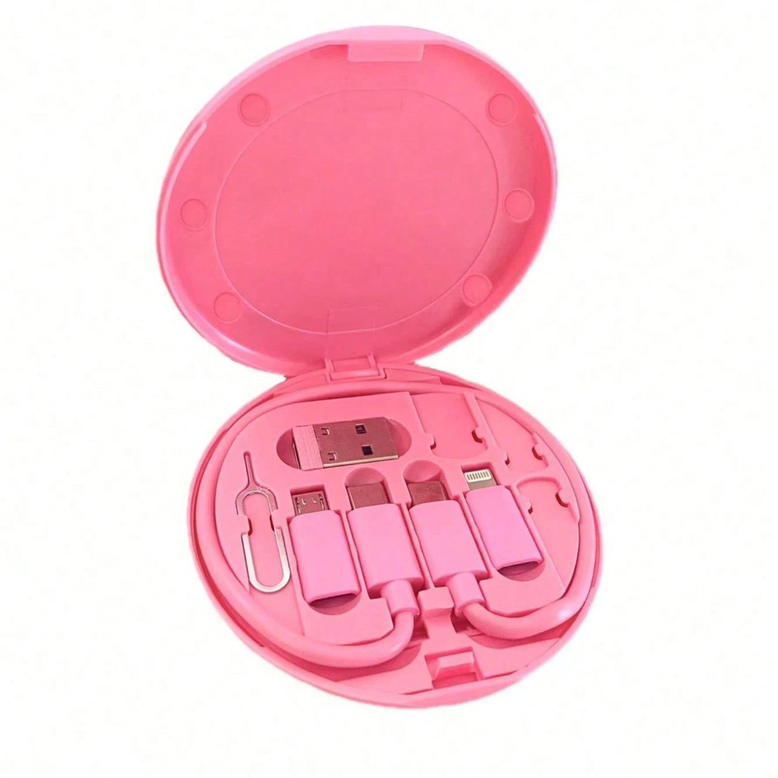 1pc Universal USB Adapter Kit With Multi Charging Cables Storage Case For Phones