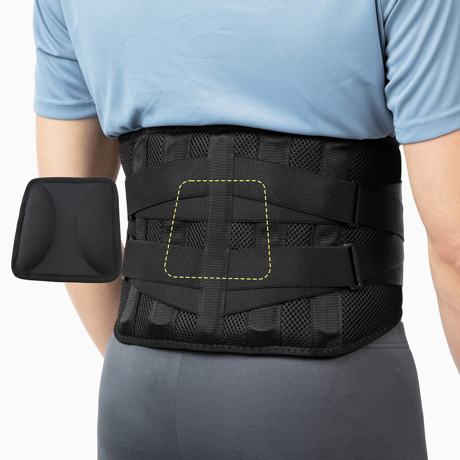BraceUP Back Brace with lumbar Pad - Back Pain Relief for Men and Women, Lumb...