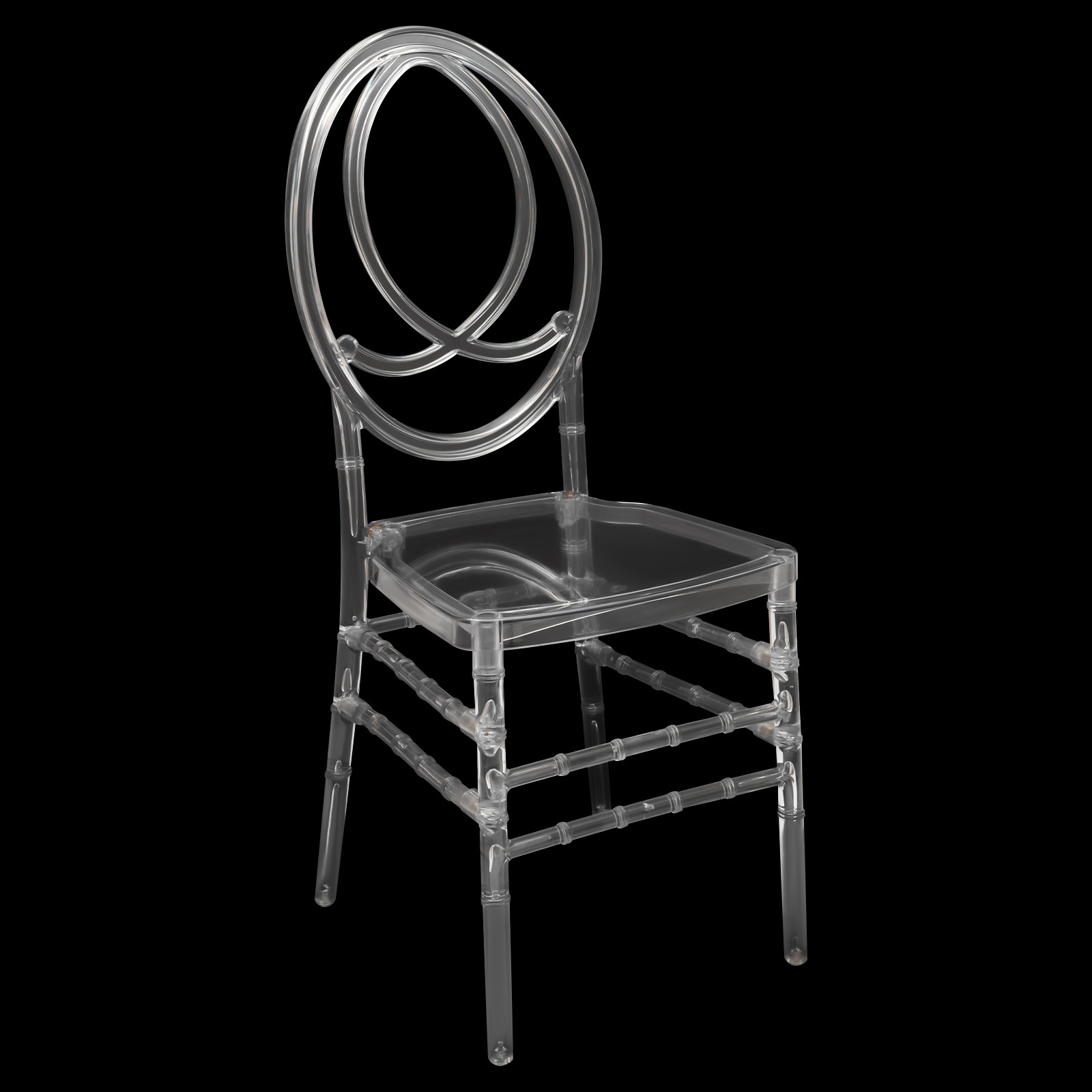 4PC Chairs Clear Dining Stools Elegant Party Event Wedding Decor for Living Room