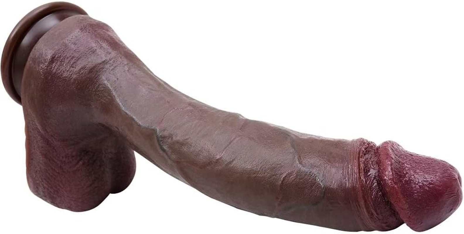 Realistic Brown Dildo Feels like Skin, 8.66In Silicone Dildos with Strong Suctio
