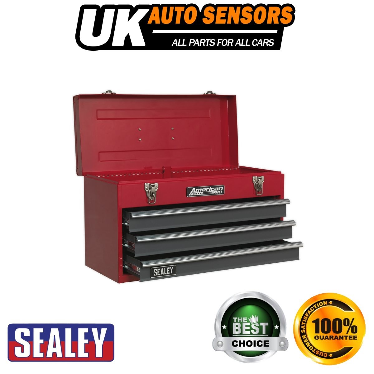 Sealey American PRO� Tool Chest 3 Drawer Red/Grey AP9243BB