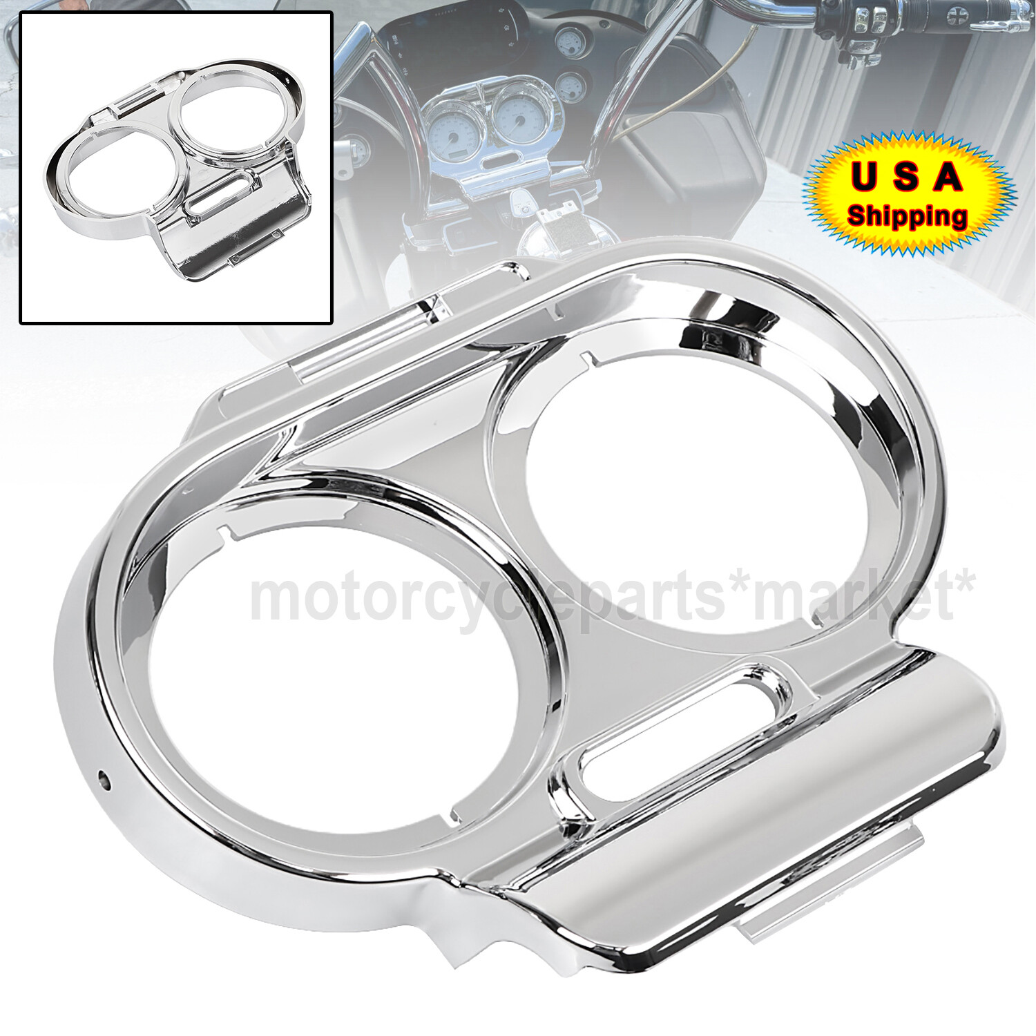 For Harley Road Glide 98-13 Gauge Cover Nacelle Housing Fairing Speedometer Trim