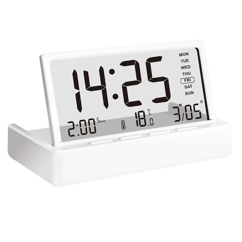 Desktop Digital Alarm Clock with Three Alarms Temperature Date Week Display