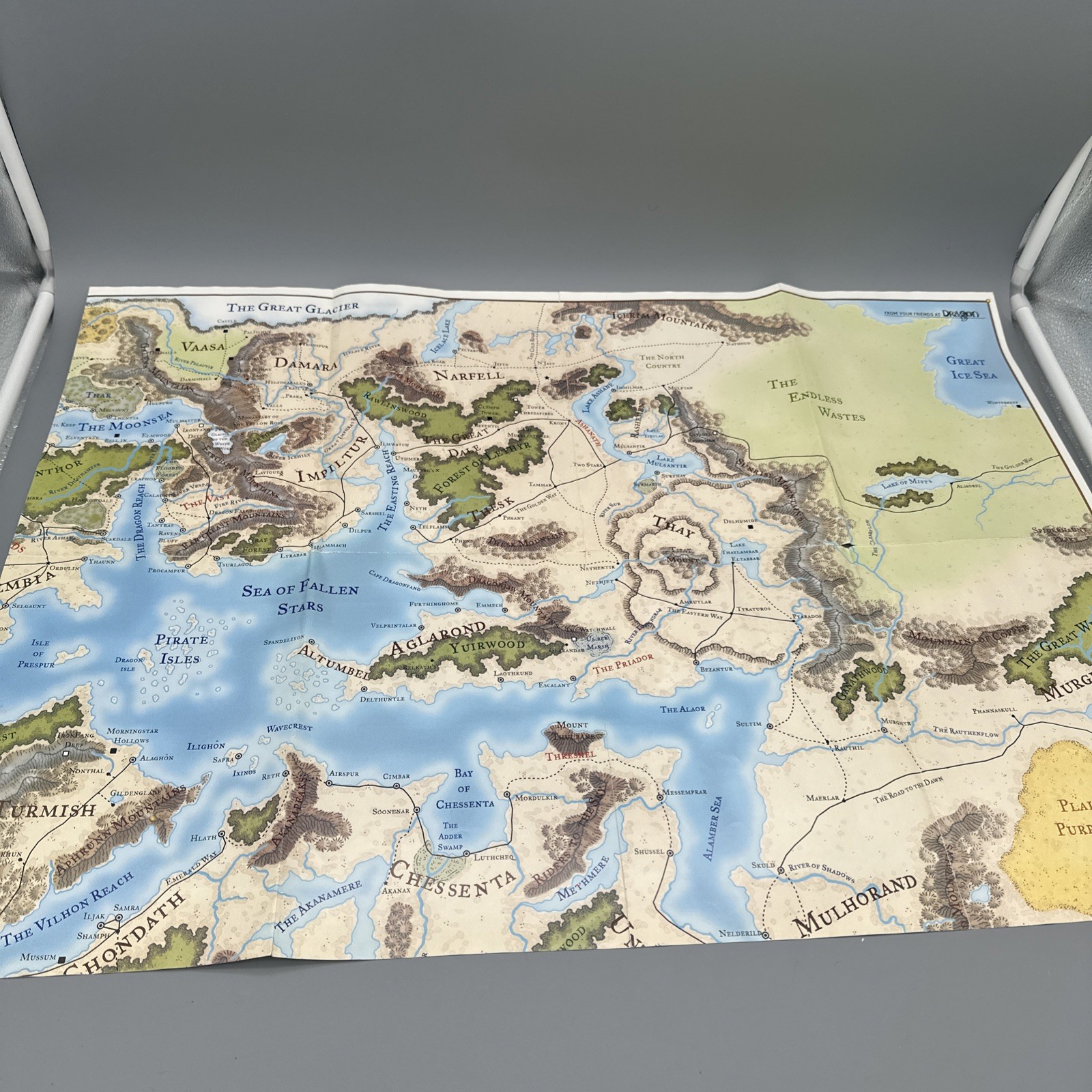 D&D WOTC '01 Faerun Map Foldout Dungeons & Dragons RPG Color Poster Sword Coast