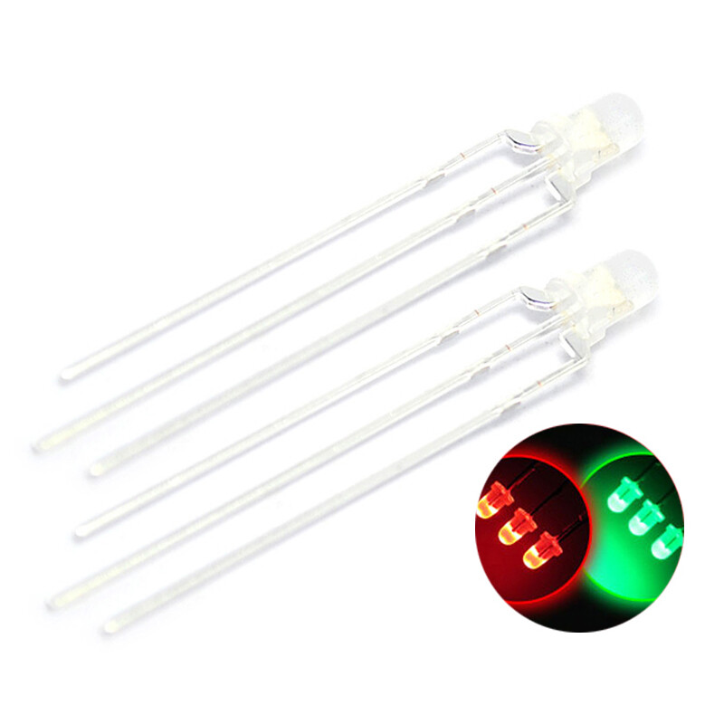 3mm red green co-positive LED light two-color tripod (10pcs)