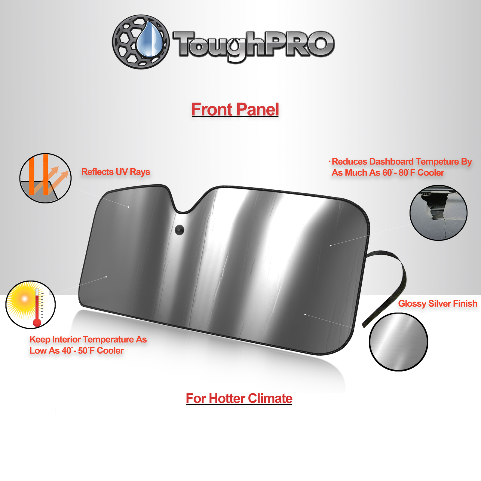 ToughPRO Windshield Sun Shade Custom Fit For KIA EV6 2022-2026
