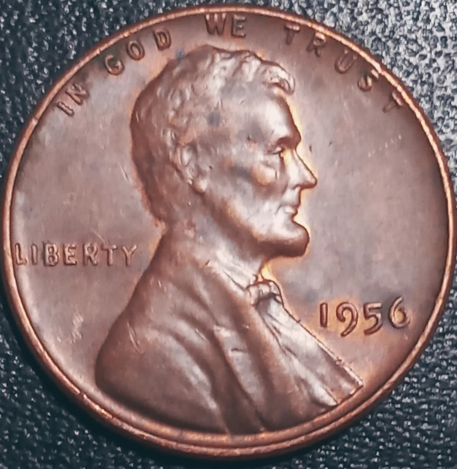 1956-P RED Lincoln Wheat Penny US 1 Cent Copper Coin. 💖 Super Nice