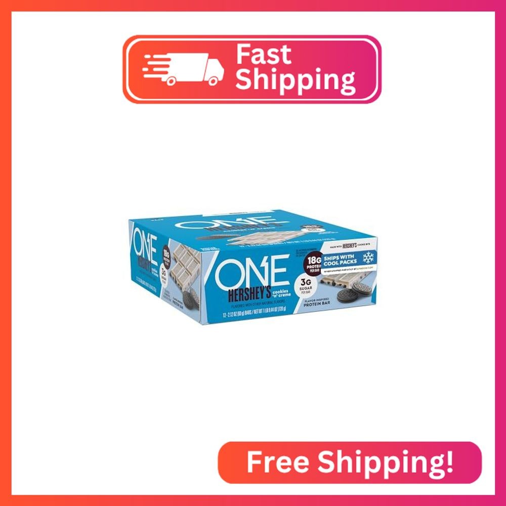 ONE Hershey's Cookies 'n' Creme Protein Bars, 18g Protein, 12 ct