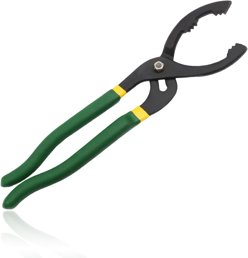 12" Adjustable Oil Filter Pliers, Nonslip Adjustable Wrench Remov Color: Green